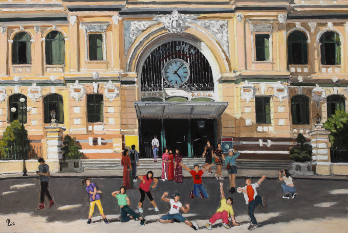 Sức sống đô thị Sài Gòn qua tranh sơn dầu Phạm Luận