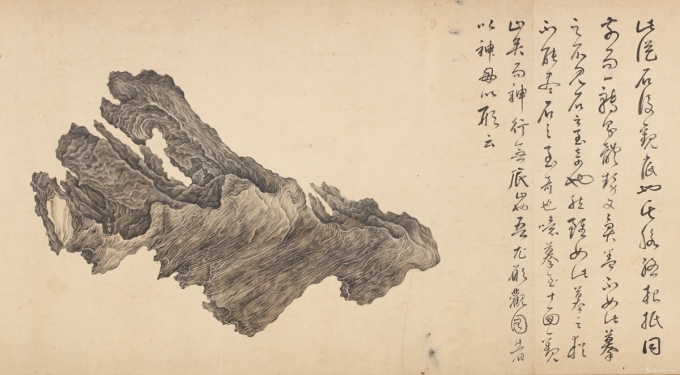 Tranh vẽ hòn đá 400 năm tuổi của Trung Quốc