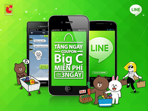 LINE và Big C bắt tay hợp tác, tặng coupon cho khách hàng