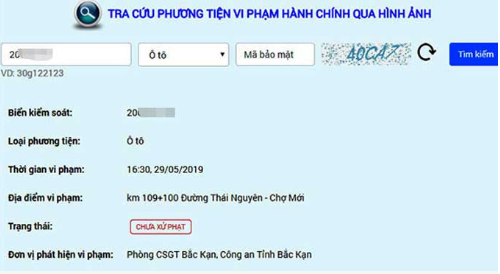 Cách tra cứu nhanh để biết xe có bị phạt nguội hay không