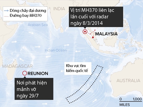 Vali gần nơi tìm thấy mảnh vỡ phi cơ có thể không thuộc MH370