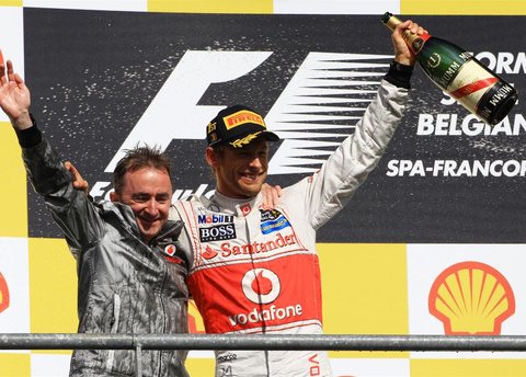 Jenson Button ăn mừng tại Spa Francorchamps