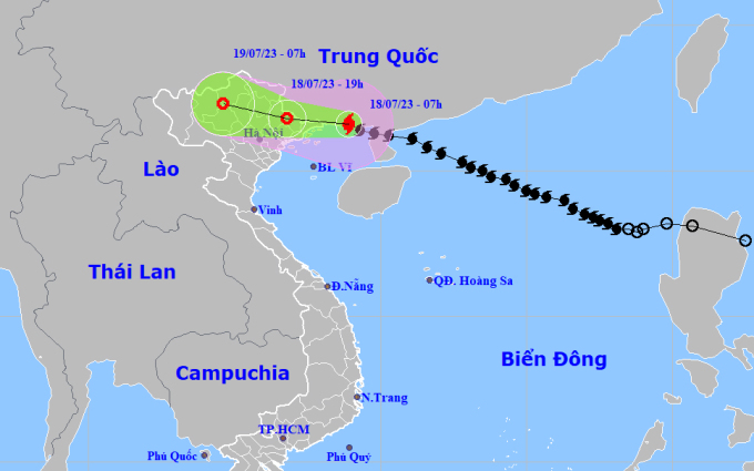 Trưa nay bão Talim vào biên giới Việt - Trung