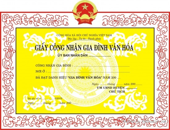 Tiêu chuẩn của gia đình văn hóa?